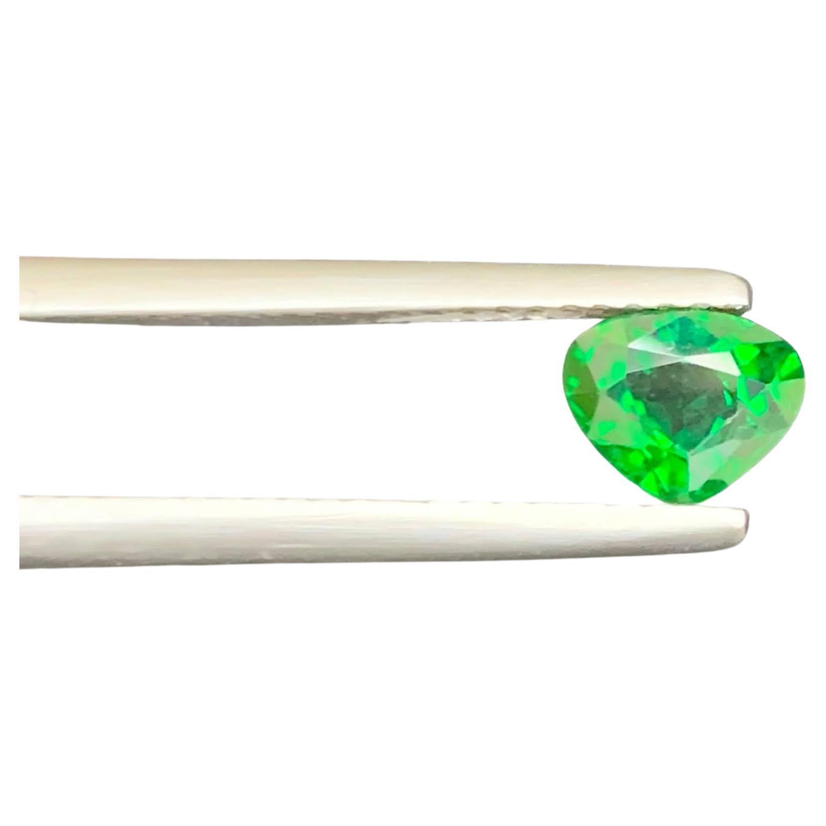 0.75 Carat Natural Loose Chrome Tourmaline Heart Cut African Gemstone