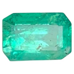 0,75 carati di smeraldo naturale allentato di colore verde chiaro dello Zambia con taglio Asscher