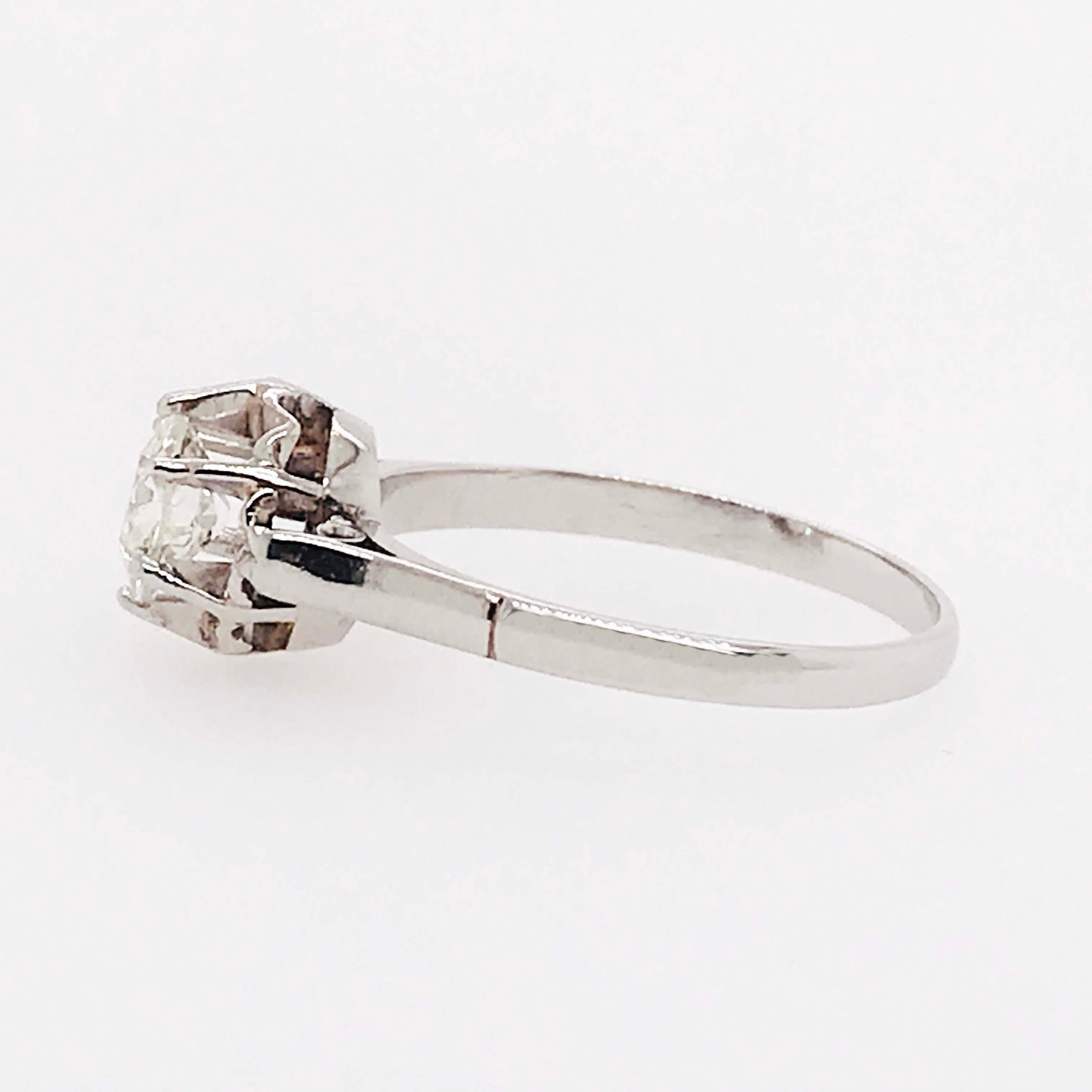 0.75 Carat Old European Cut Diamond Solitaire Custom Engagement Ring White Gold 2
