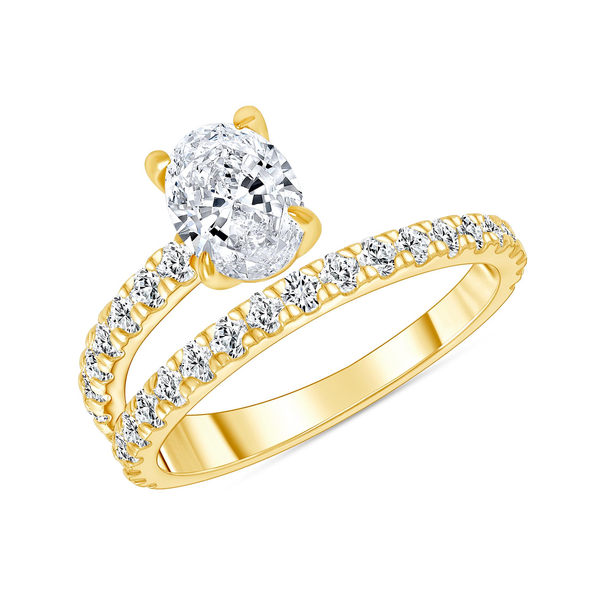 For Sale:  0.75 Carat Oval Cut Diamond Engagement Ring Design, '0.50 Carat Center Diamond' 3