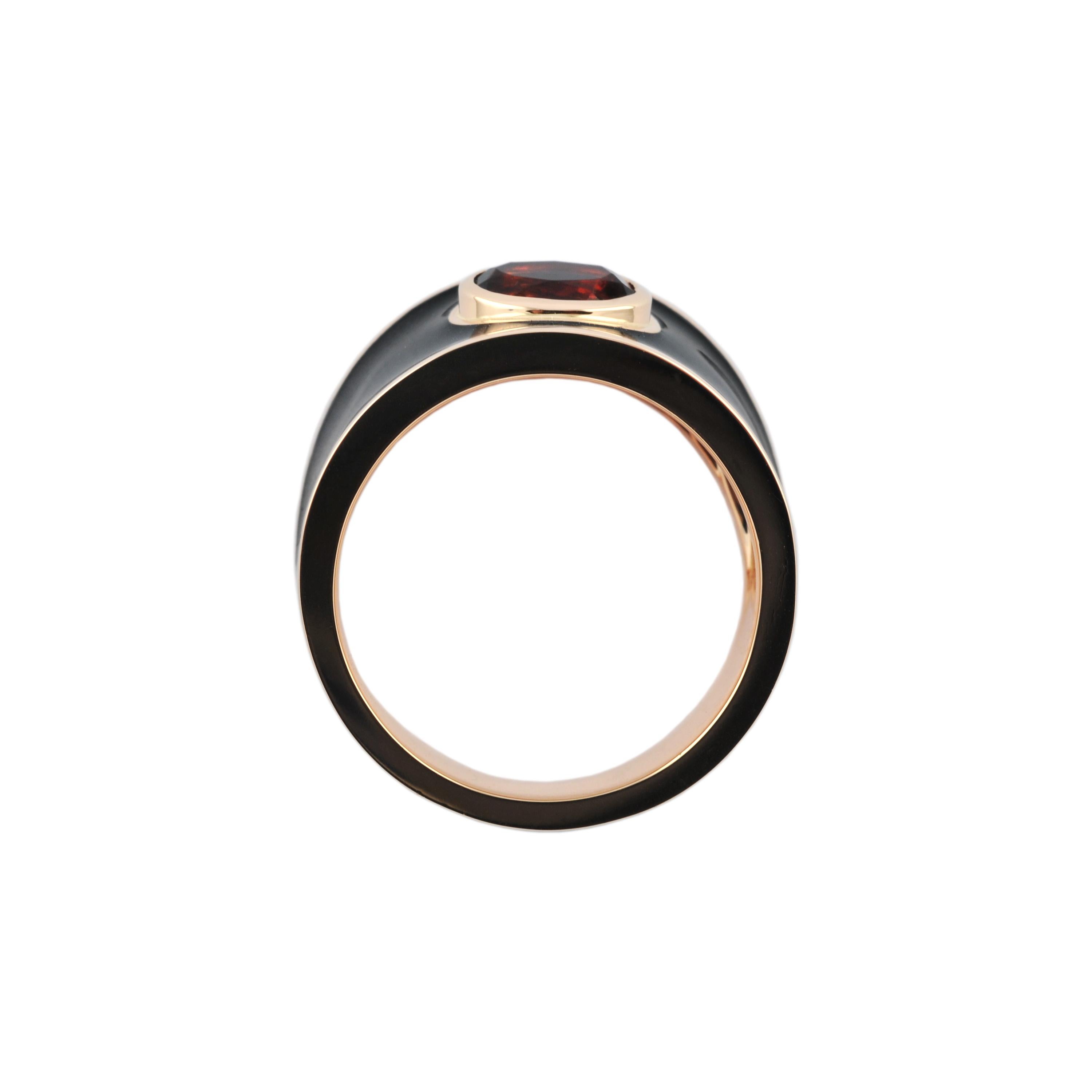 Modern 0.75 Carat Oval Shaped Citrine Madena 18 Karat Rose Gold Hafsa Ring For Sale