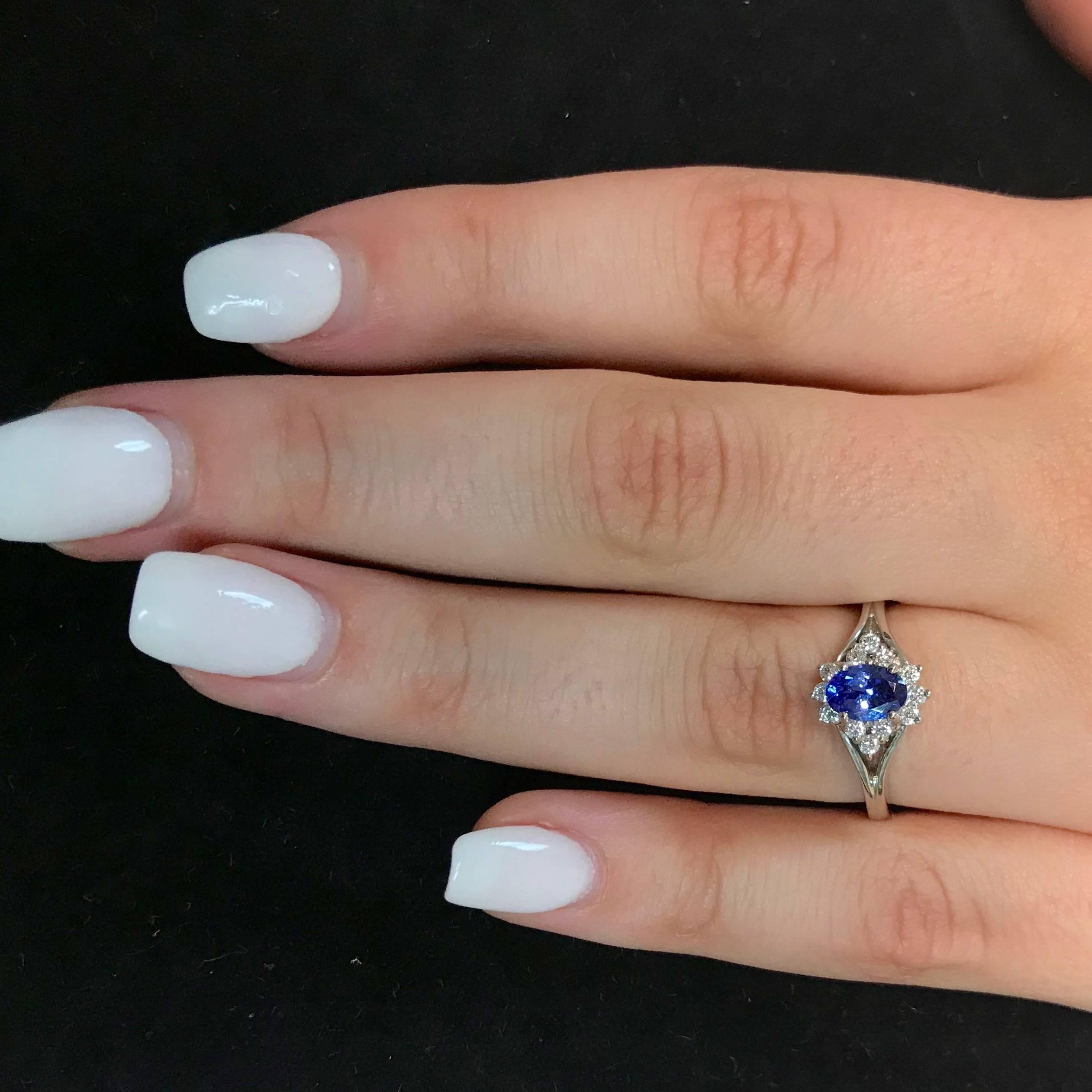 tanzanite halo ring