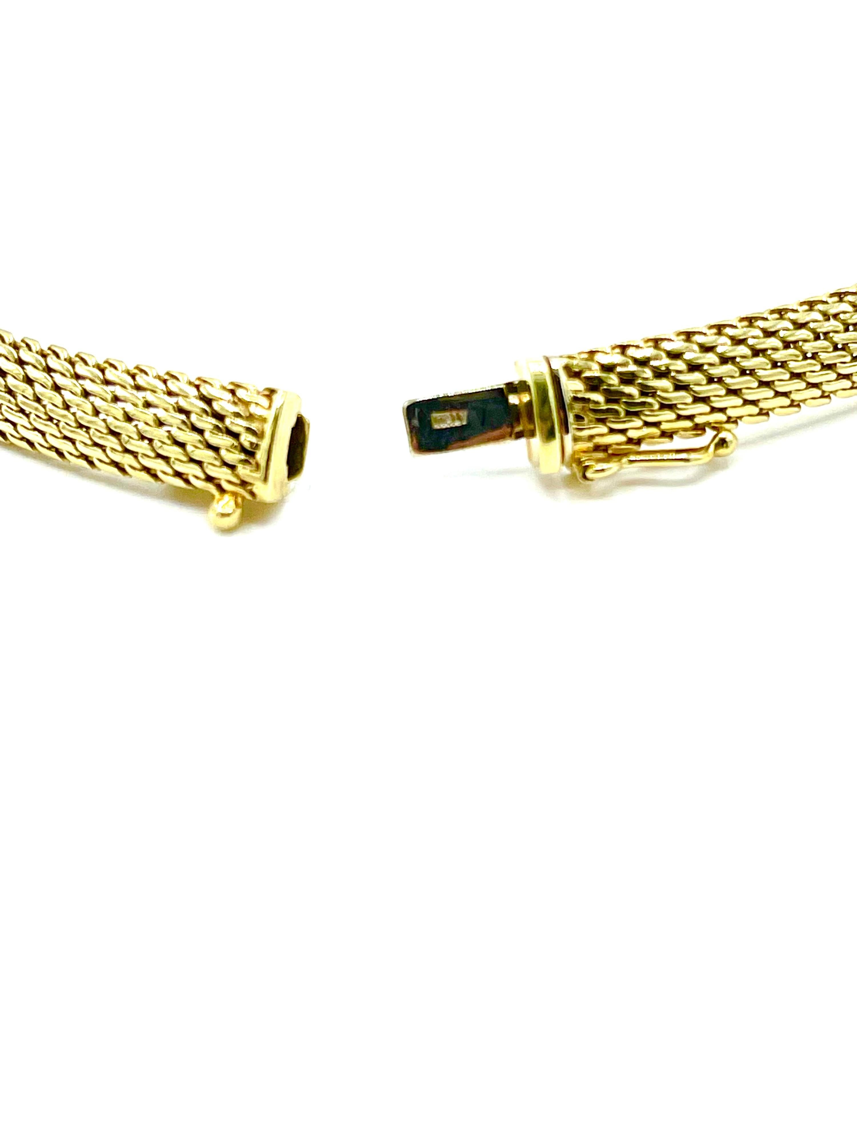 0,75 Karat Pave Diamant Station Gelbgold Halskette im Omega-Stil im Zustand „Hervorragend“ im Angebot in Chevy Chase, MD