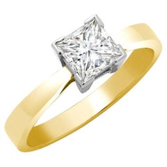 0.75 Carat Princess Diamond 18 Karat Gold Solitaire Hasbani Engagement Ring