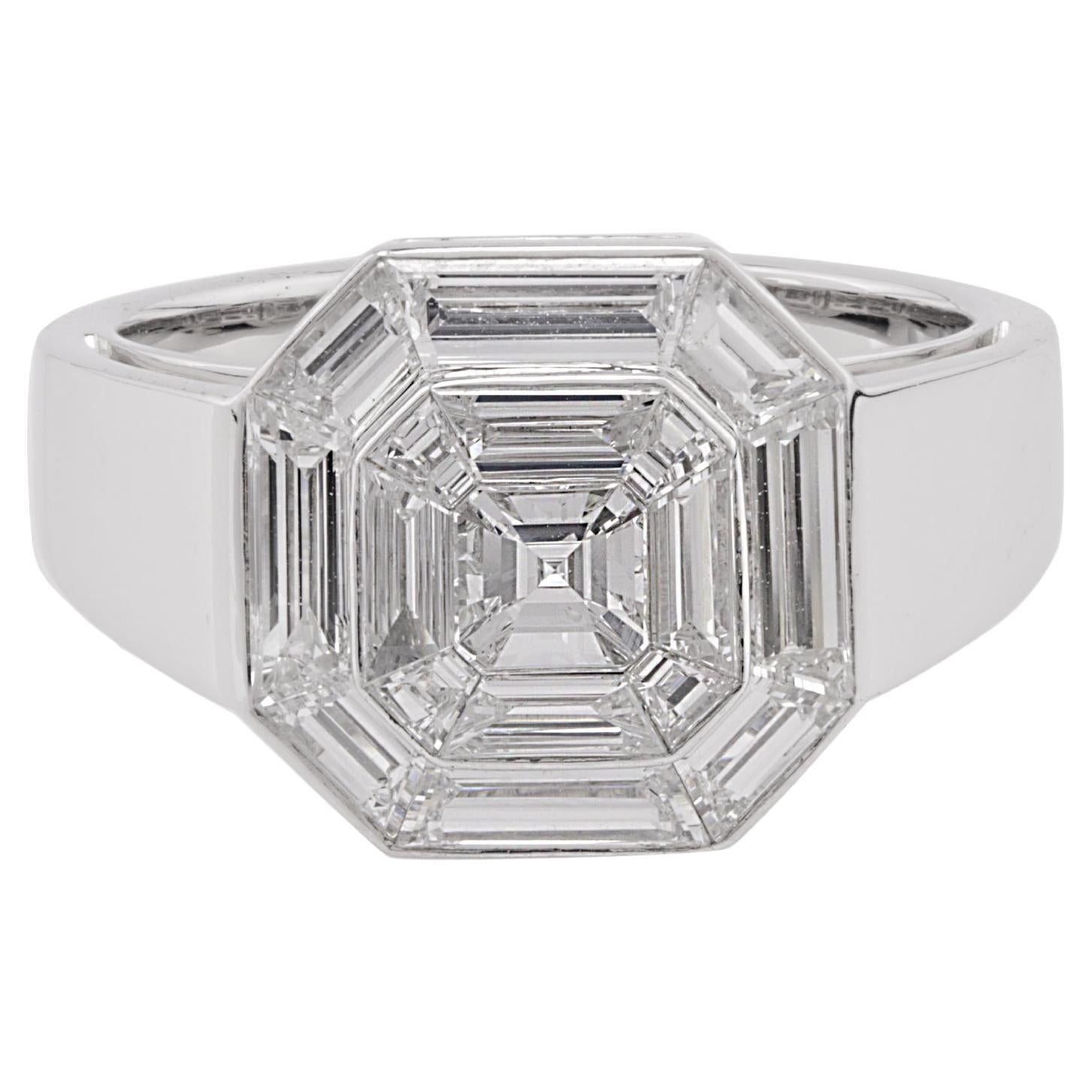 0.75 Carat Radiant cut with 1.30 Carat Baguette Pie Cut Setting in 18 Karat Gold