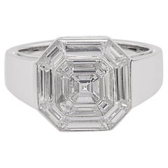 0.75 Carat Radiant cut with 1.30 Carat Baguette Pie Cut Setting in 18 Karat Gold