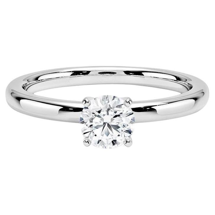 0.75 Carat Round Diamond 4-prong Ring in 14k White Gold