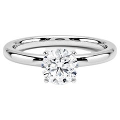 0.75 Carat Round Diamond 4-Prong Ring in 14k White Gold