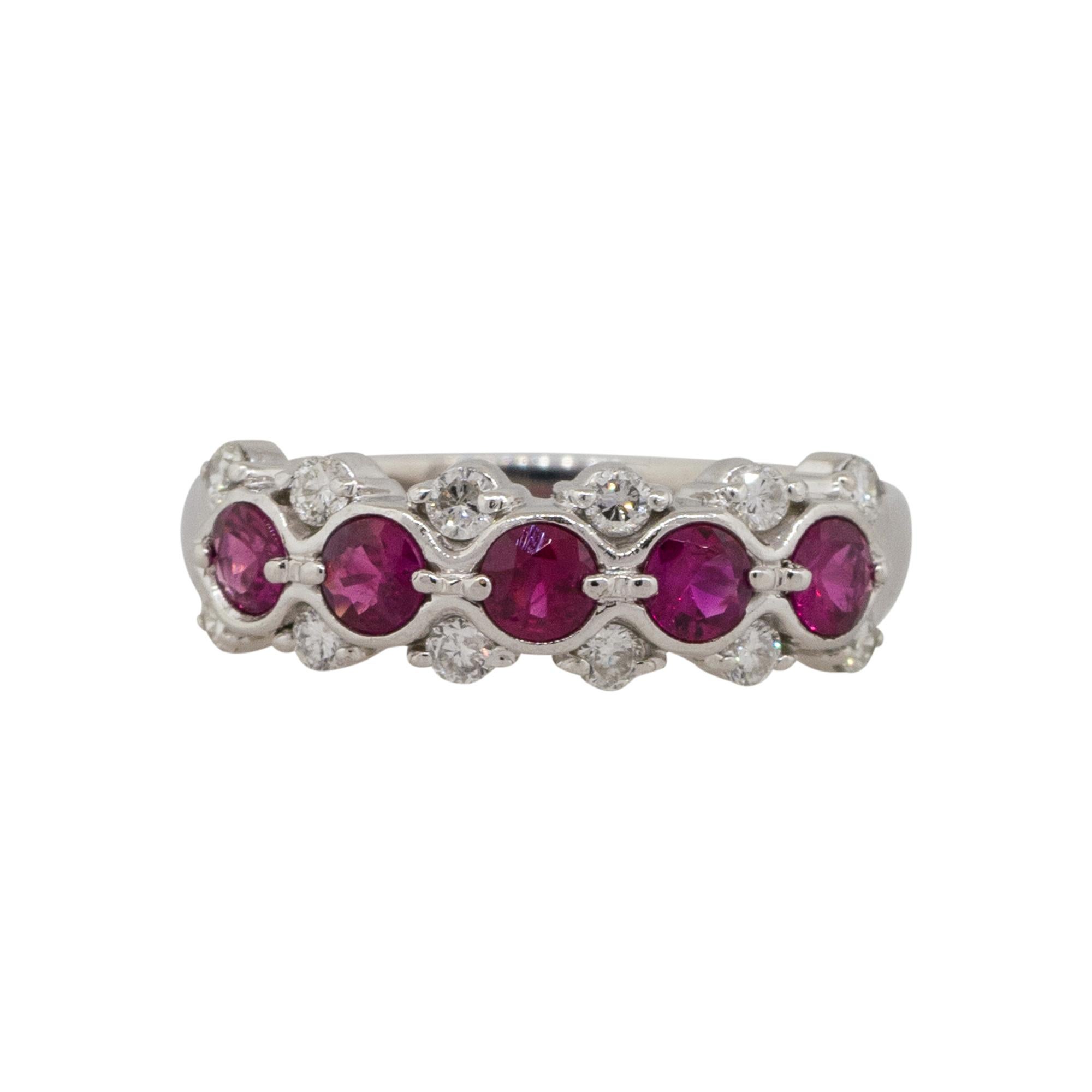 Platinum 0.75ct Round Ruby Bezel Set Diamond Ring

This stunning Ruby Diamond Platinum Ring is in excellent condition and is ready to ship!

Material: Platinum
Gemstone Details: This ring features approximately 0.75 carats of Natural Round Cut Ruby