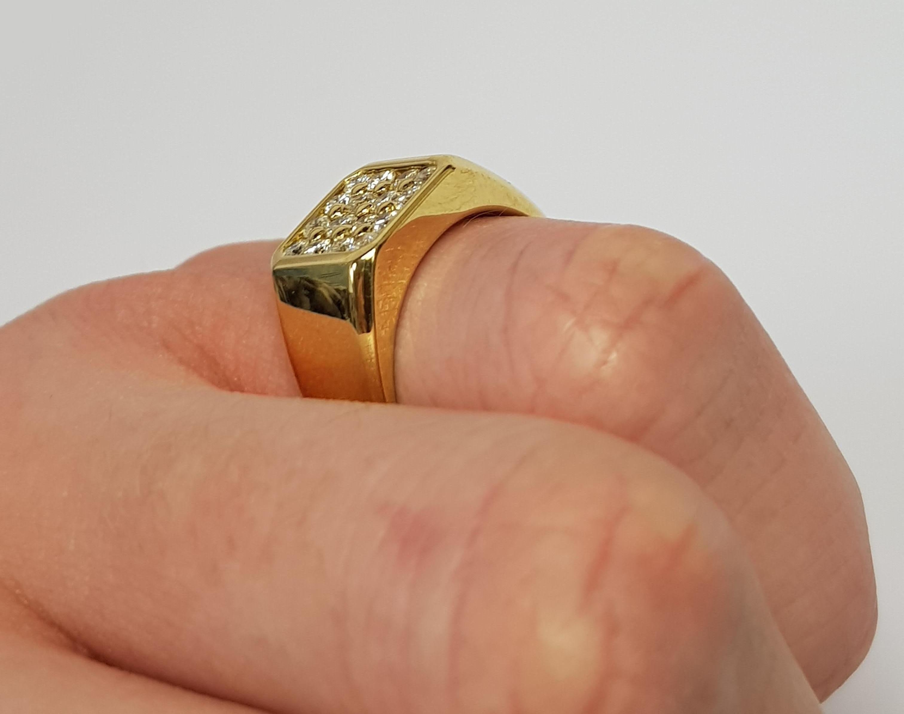 men's gold signet ring with diamond