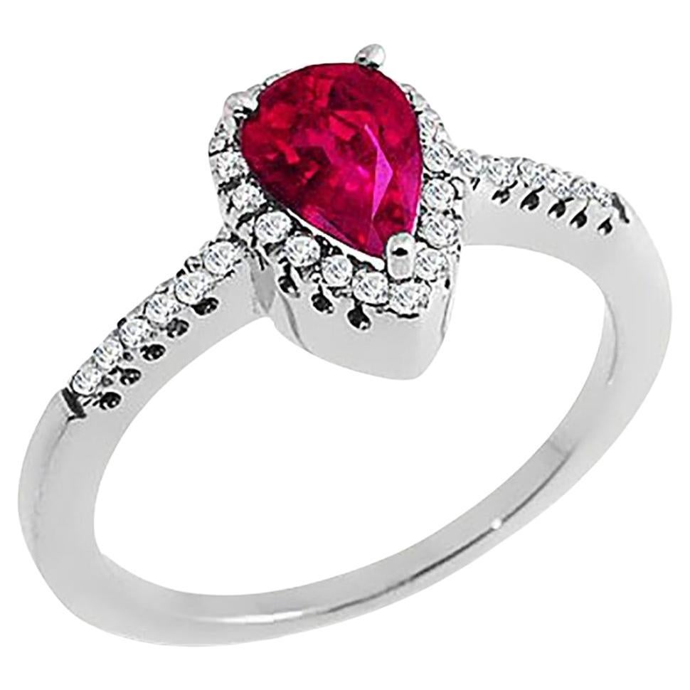 For Sale:  0.75 Carat Ruby & 0.35 Ct, TW Diamond Ring