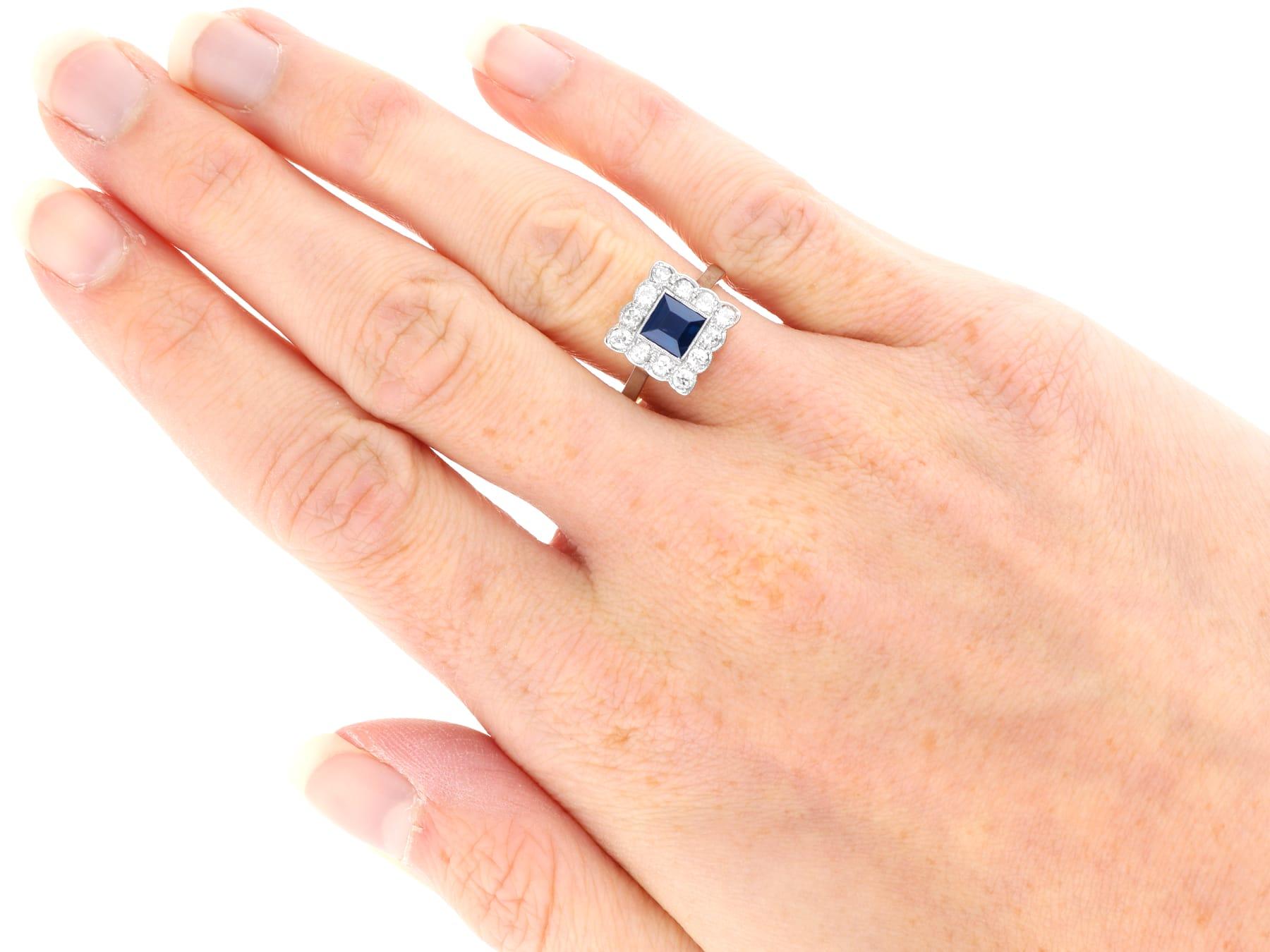 Zafiro de 0,75 Quilates y Diamante de 0,52 Quilates Anillo de Oro Amarillo de 18 Kilates para Vestir en venta 2