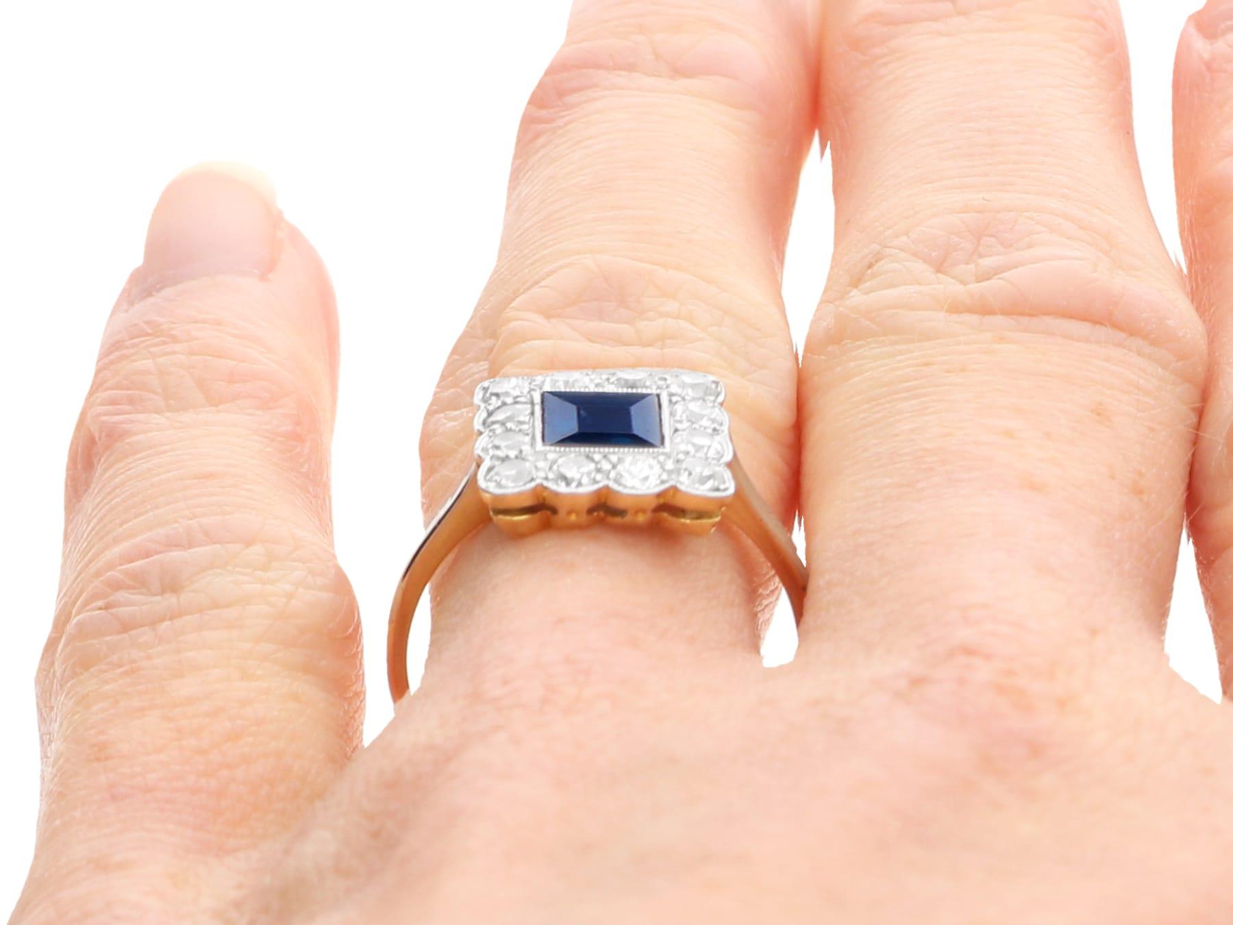 Zafiro de 0,75 Quilates y Diamante de 0,52 Quilates Anillo de Oro Amarillo de 18 Kilates para Vestir en venta 4