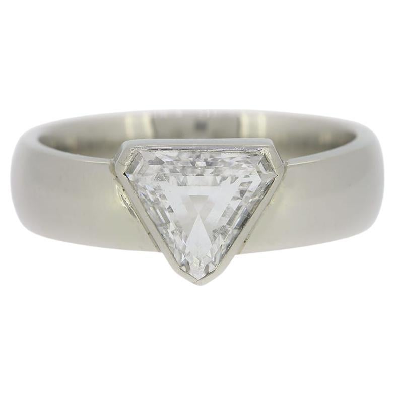 0.75 Carat Shield Cut Diamond Solitaire Engagement Ring