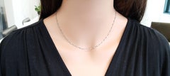 0.75 Carat Total Bezel Set White and Natural Pink Diamond Two-Tone Necklace