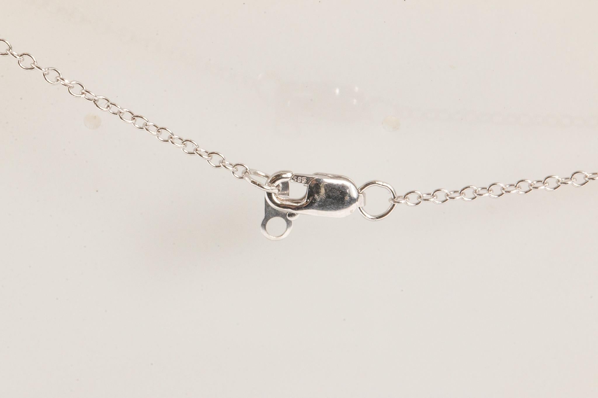 Round Cut 0.75 Carat Total Diamond Halo Pendant Necklace in 14K White Gold For Sale