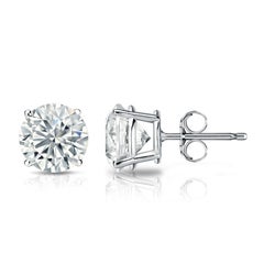 0.75 Carat Total Diamond Four Prong Stud Ears in 14k White Gold (Boucles d'oreilles en or blanc 14k)