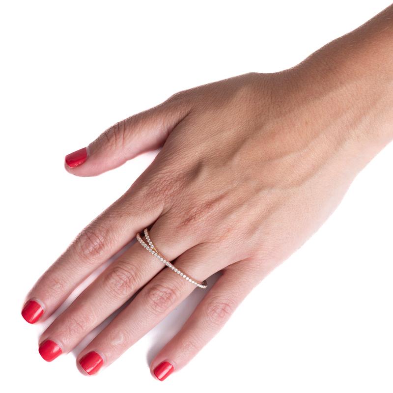 0,75 Karat Gesamtgewicht Multi Finger Diamantring aus 18 Karat Gelbgold mit mehreren Fingern (Modernistisch) im Angebot