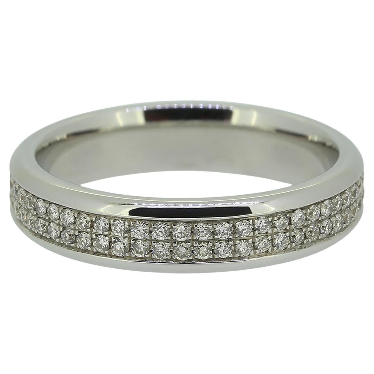 0.75 Carat Two-Row Diamond Eternity Band Ring Size N (54)