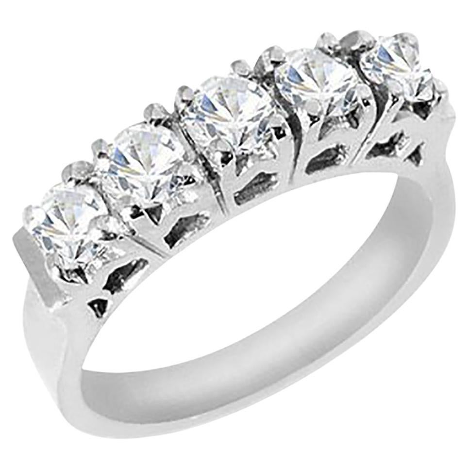 0,75 Karat Damen-Diamantband mit 5 Steinen