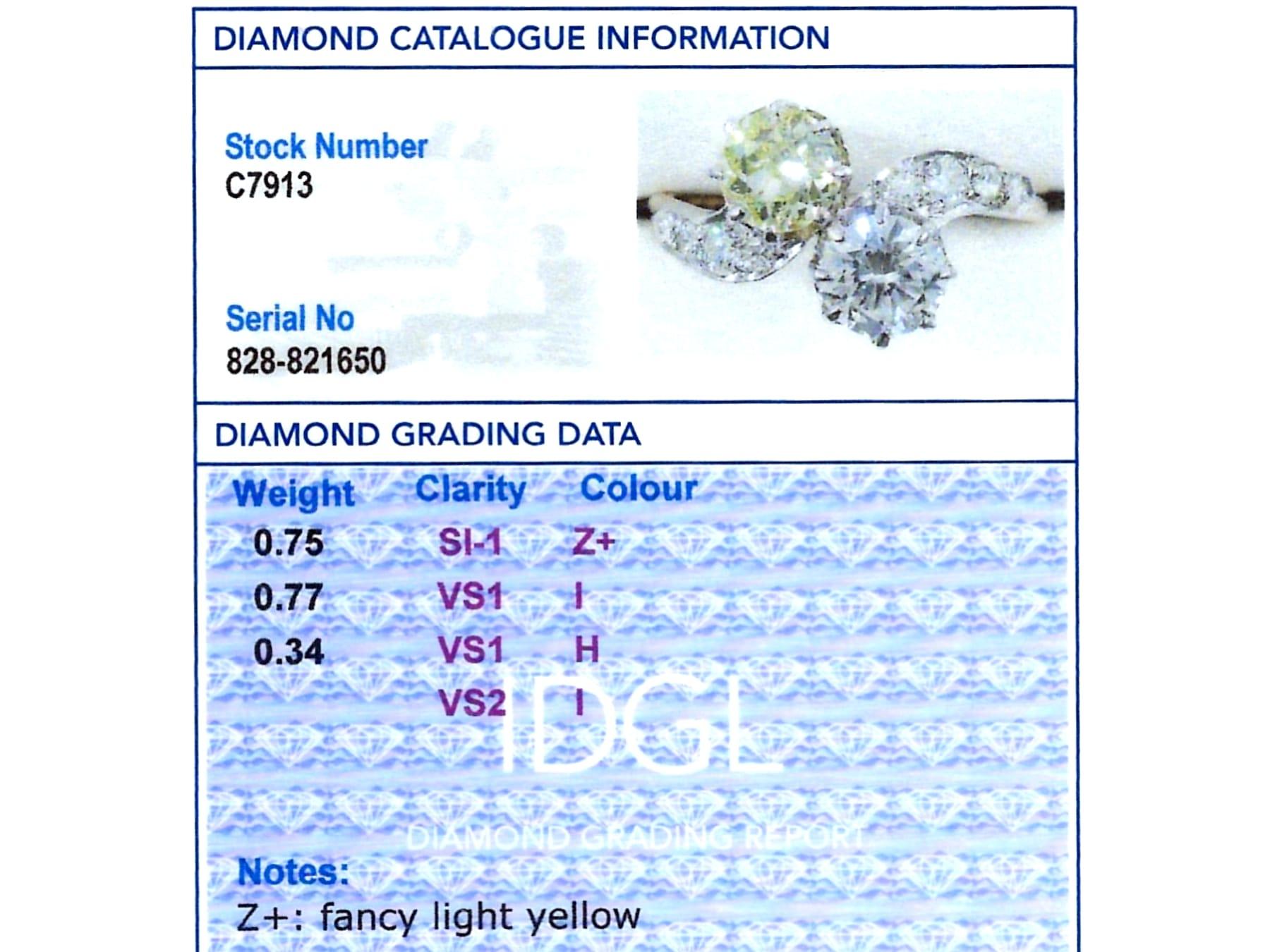 0,75 Karat Gelber Diamant-Twist-Ring aus 18 Karat Gelbgold im Angebot 5