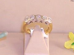 0.75 Carat Yellow White Gold Diamond Memory Ring