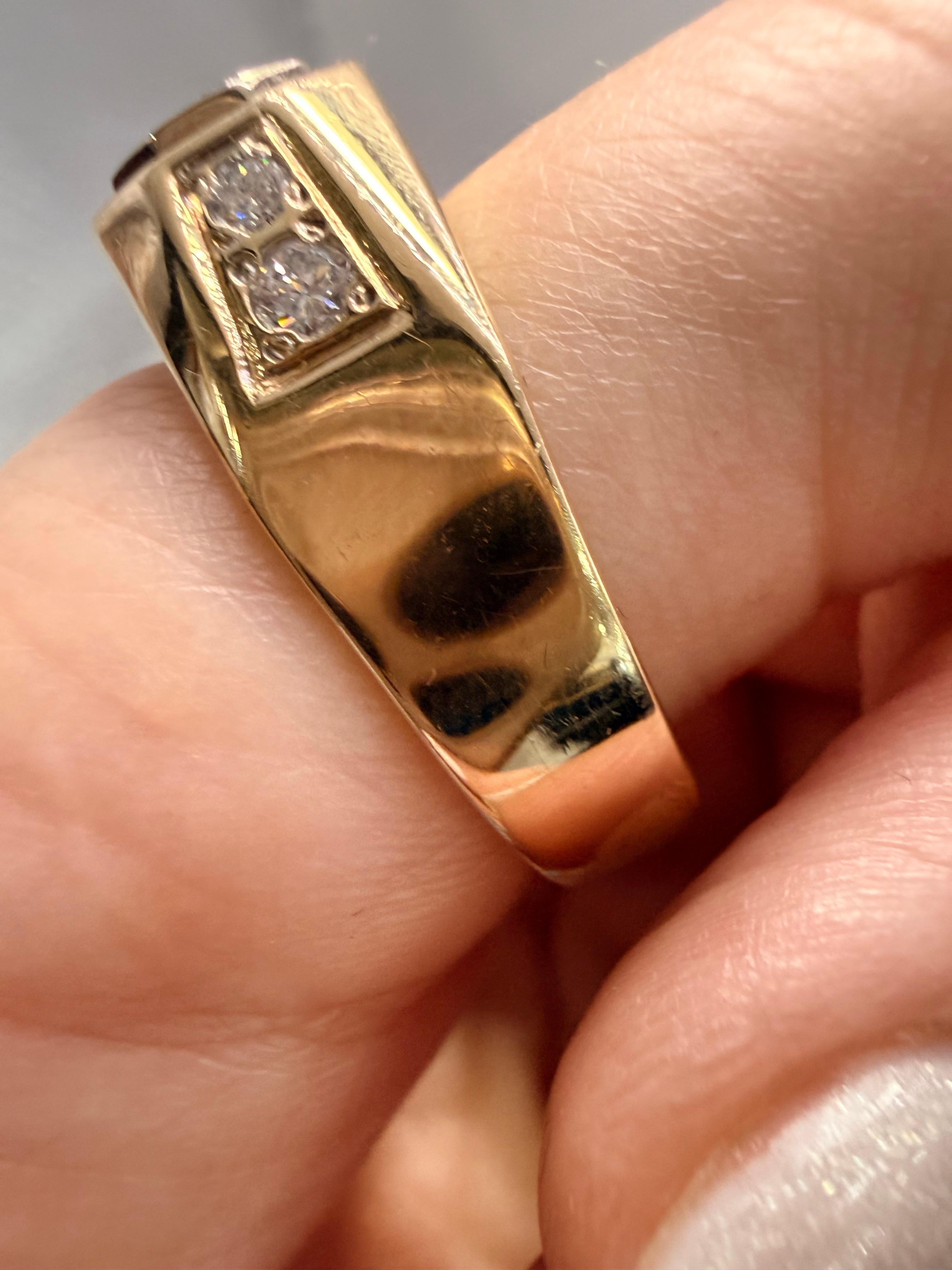 0,75 Karat Herren Diamantring 14KT Gold im Angebot 4