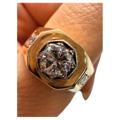 0,75 carati Anello con diamante da uomo in oro 14KT