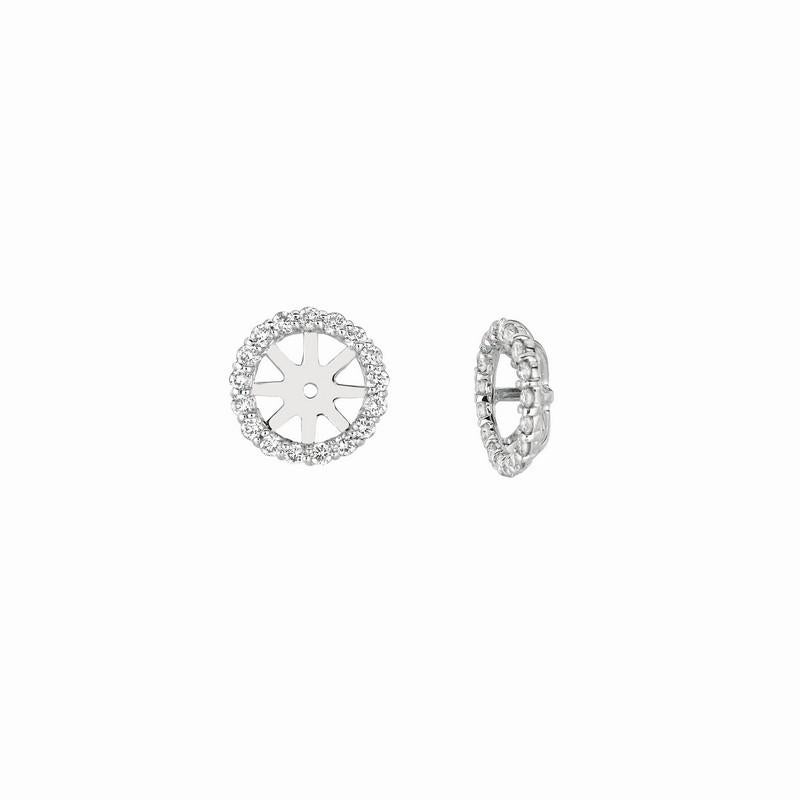 Orecchini con diamanti naturali da 0,75 carati e 2 punte in oro bianco 14K, centro 9 MM in vendita 1