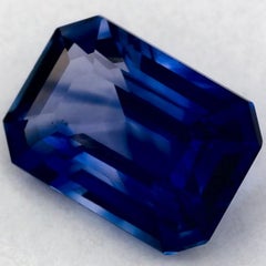 0.75 Karat Blauer Saphir Oktagon Loser Edelstein
