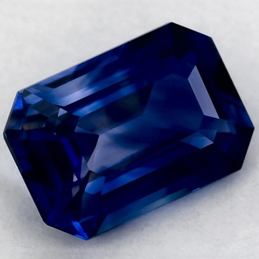 0.75 Karat Blauer Saphir Oktagon Loser Edelstein (Smaragdschliff) im Angebot