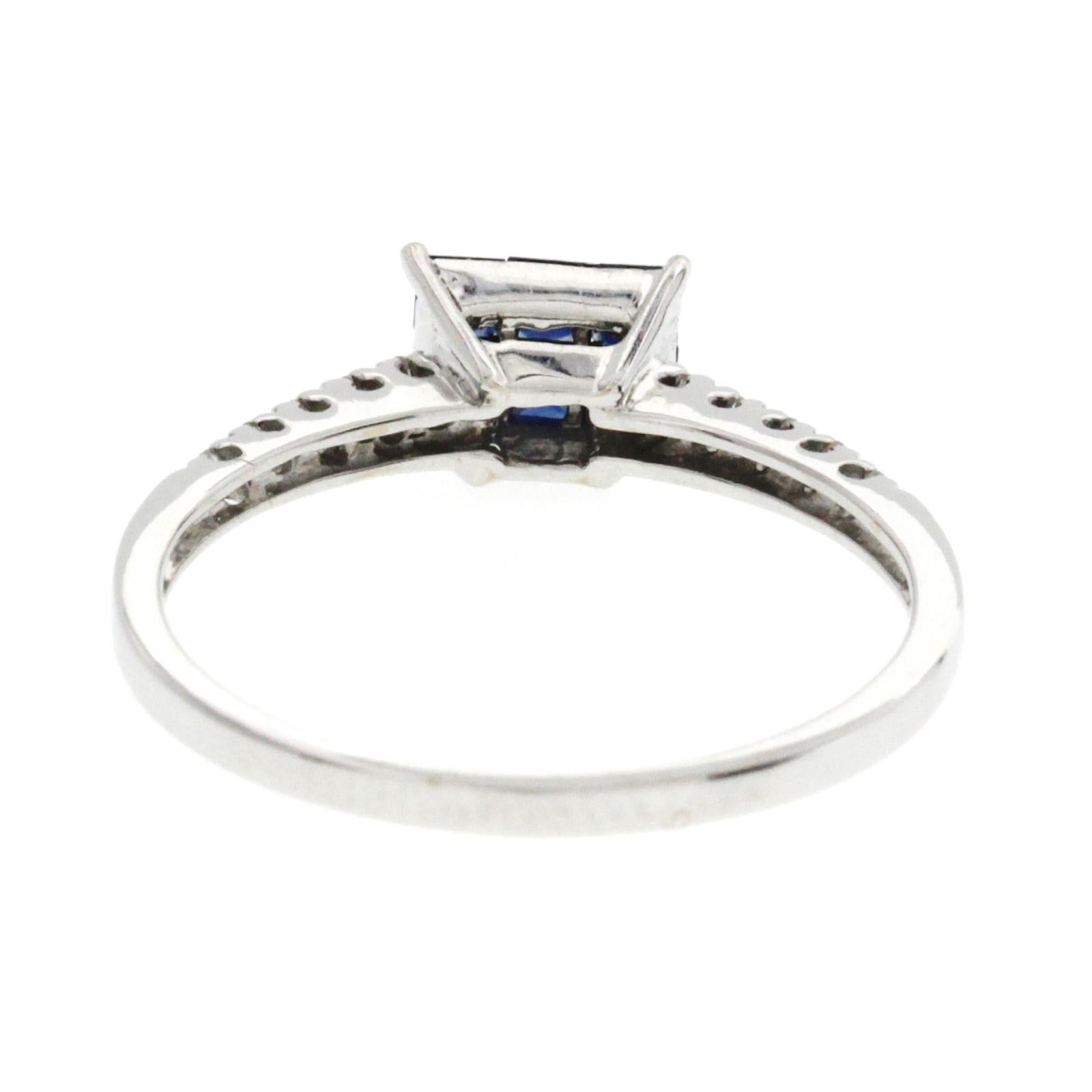 Alliance en or 18 carats avec saphirs bleus de 0,75 carat et diamants de 0,12 carat Pour femmes en vente