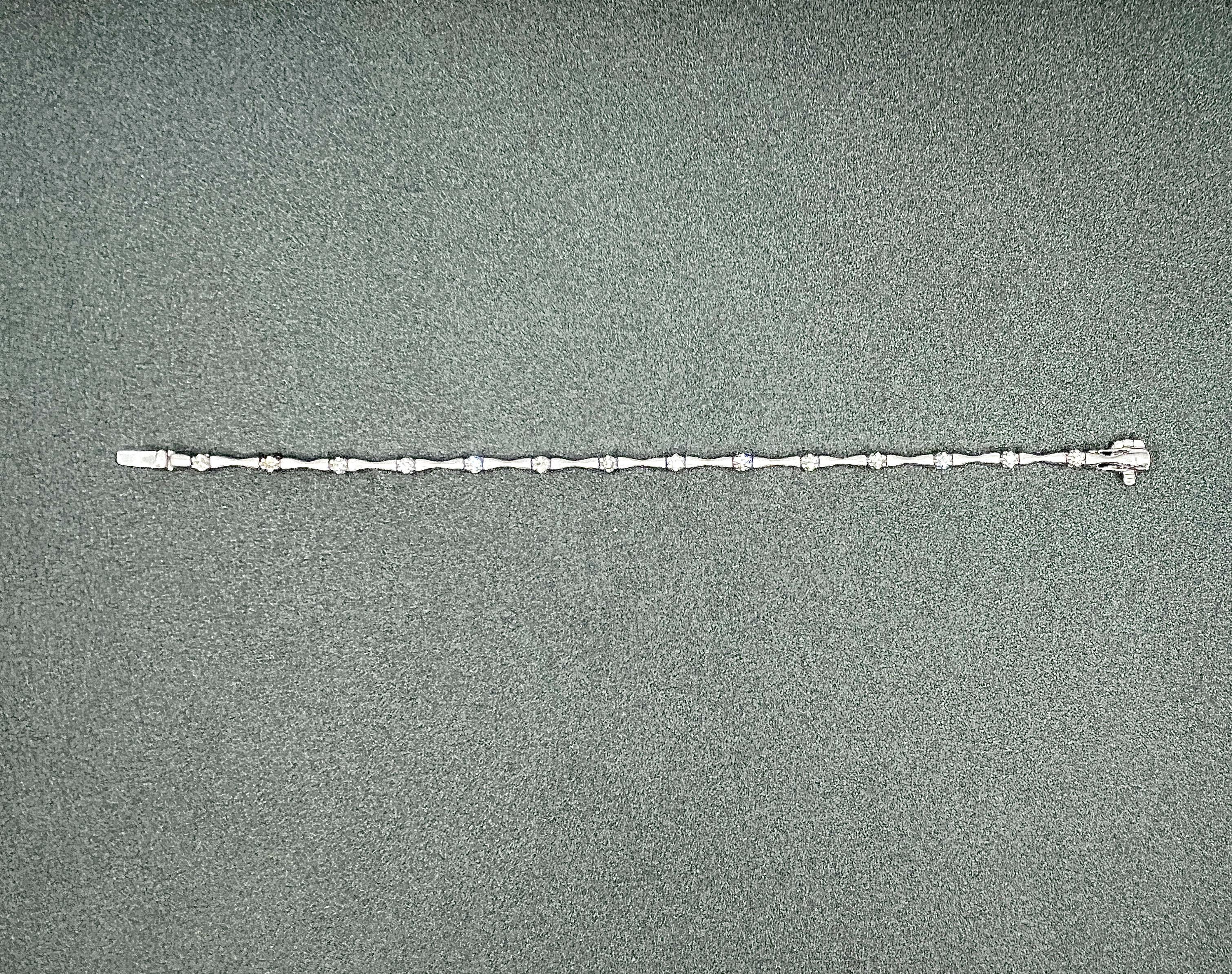 Taille ronde Bracelet de diamants 0,75 carat en vente
