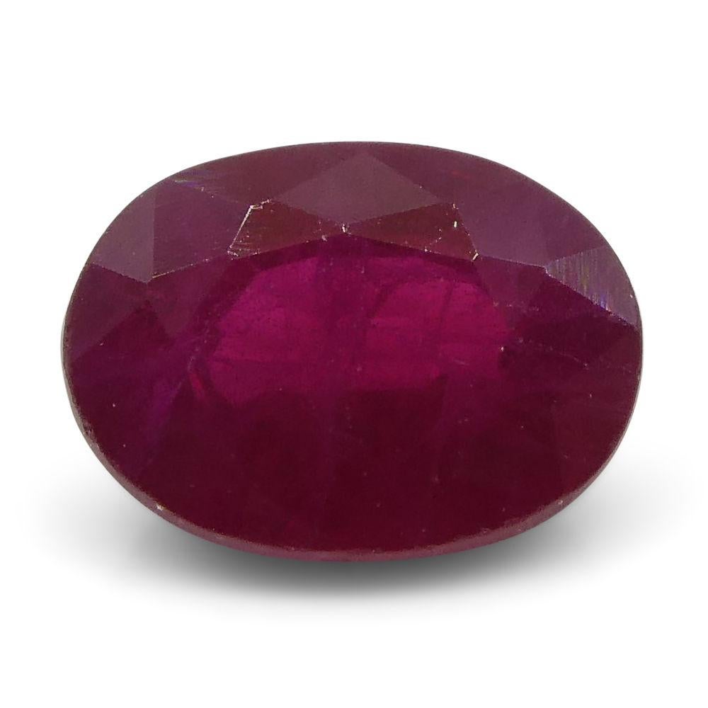 0.75 ct Oval Ruby Burma In New Condition For Sale In Toronto, Ontario