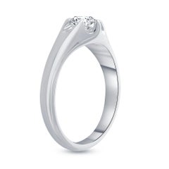 0.75 Ct. Round Cut Natural Diamond Solitaire Men's Ring