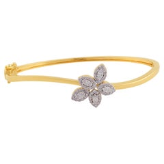 0,75 qt SI/HI Marquesa Diamante Redondo Pulsera Flor 18 quilates Oro Amarillo