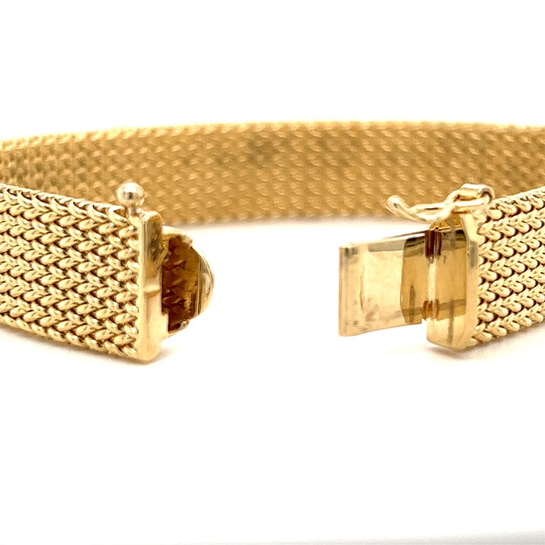 0.75 CTW Diamond Mesh Bracelet in 14 Karat Yellow Gold For Sale at 1stDibs  | 568666c00