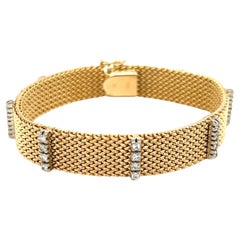 Bracelet en or jaune 14 carats avec diamants 0,75 carat