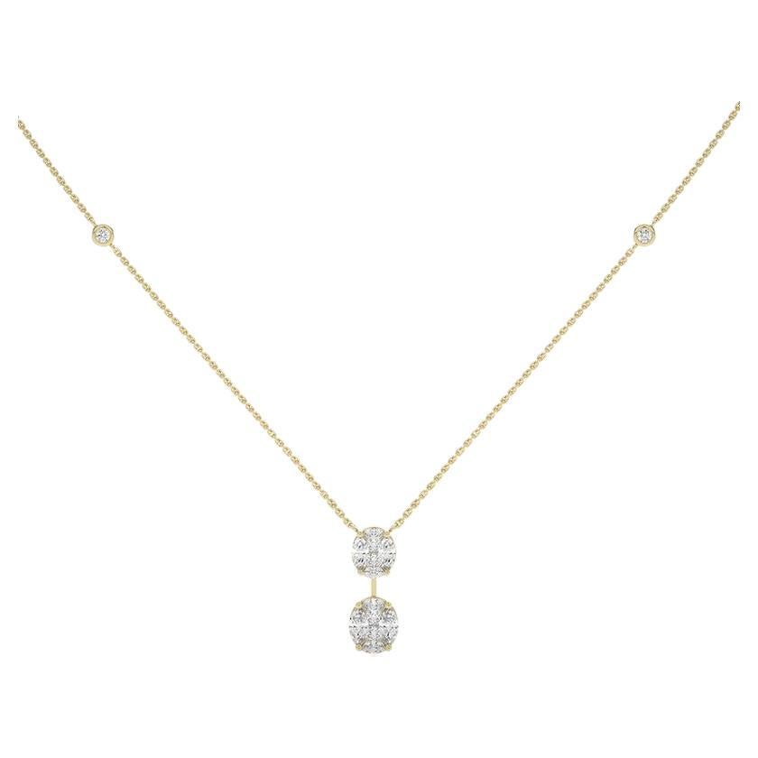0.75 CTW marquise diamond 14K Yellow gold moonlight Collection Delicate Necklace