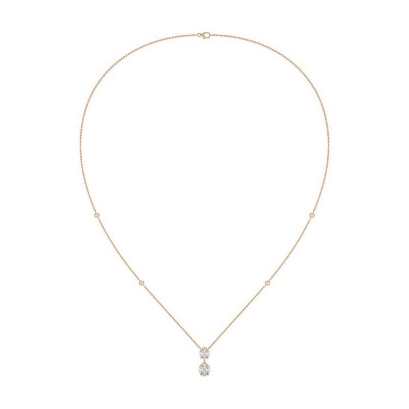 Panoramica:
La delicata collana della Collection'S è un pezzo straordinario e raffinato, con 0,75 carati di diamanti marquise incastonati in oro rosa 14K. Questa collana combina la forma unica dei diamanti marquise con la calda tonalità dell'oro