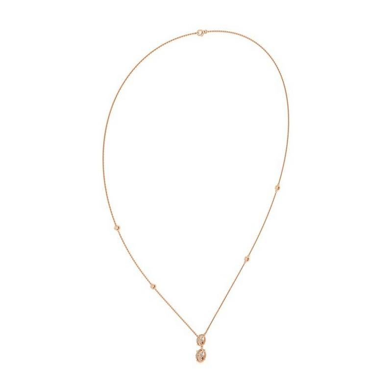 Taglio marquise Collana con diamanti marquise 0,75 CTW in oro rosa 14K Collection'S Delicate in vendita