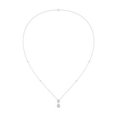 0.75 CTW marquise diamonds 14K White gold moonlight Collection Delicate Necklace