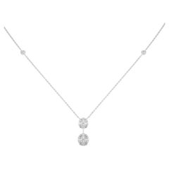 0.75 CTW marquise diamonds 14K White gold moonlight Collection Delicate Necklace