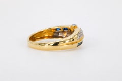 0.75 CTW Sapphire & Diamond Fashion Band in 18K Yellow Gold