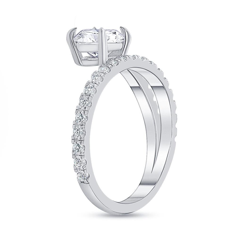 For Sale:  0.75 TCW Princess Cut Diamond Engagement Ring Design (0.50 Carat Center Diamond) 4