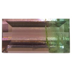 0.75 ct Turmalina bicolor rosa y verde talla esmeralda de Brasil