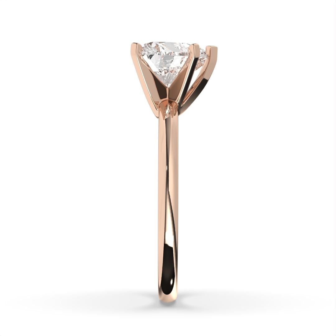 0,75CT Herzschliff Solitär GH Farbe I1 Reinheit Natürlicher Diamant Ehering  (Radiantschliff) im Angebot