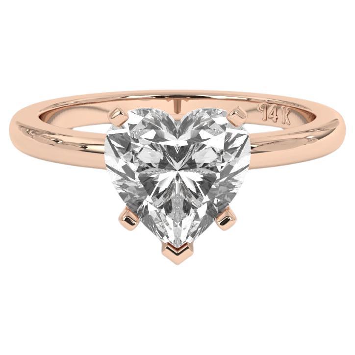 0.75CT Heart Cut Solitaire GH Color I1 Clarity Natural Diamond Wedding Ring 