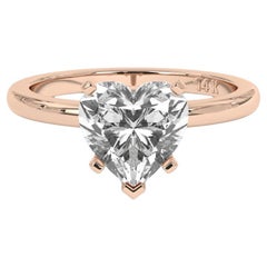 0.75CT Heart Cut Solitaire GH Color I1 Clarity Natural Diamond Wedding Ring 