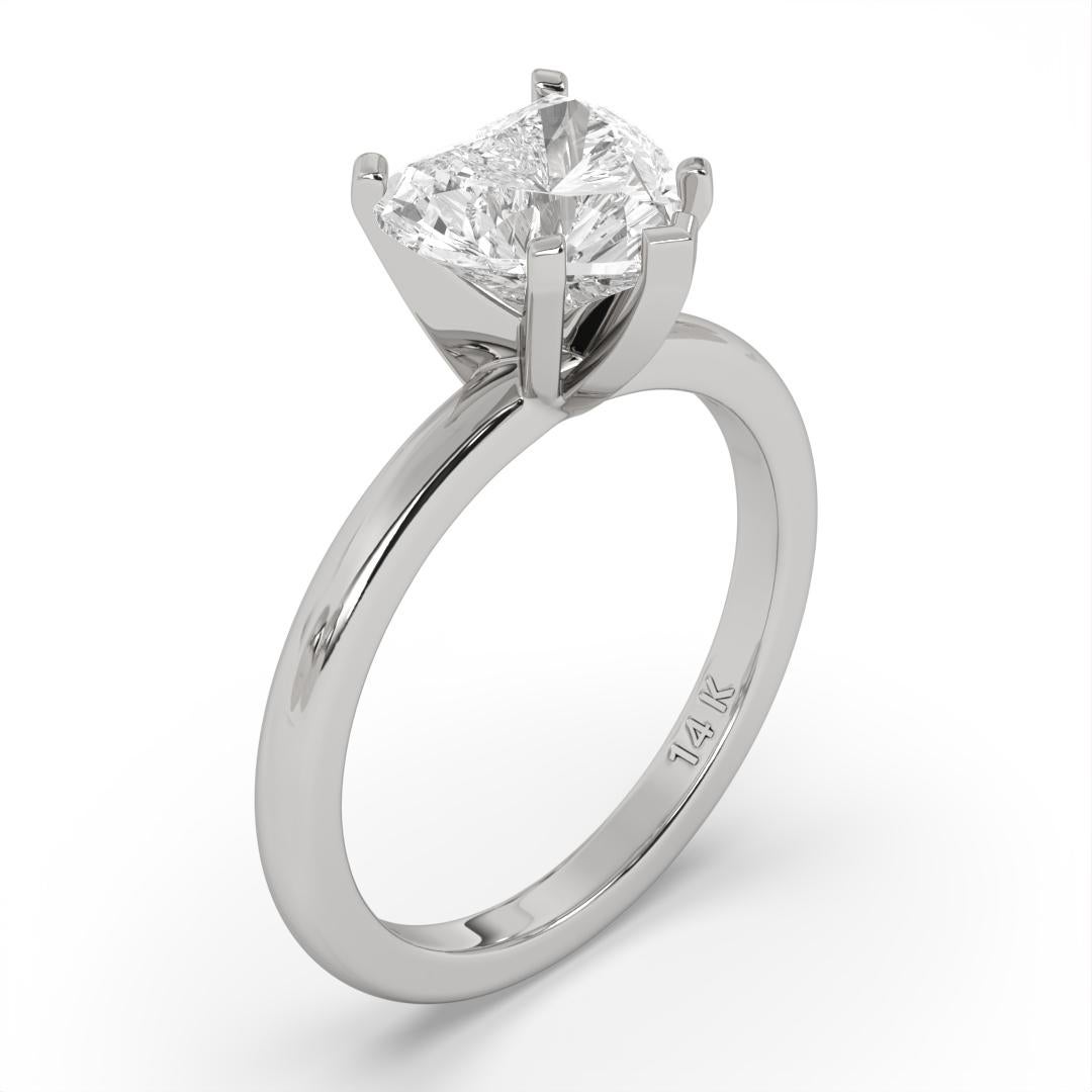 Bague de mariage avec diamant naturel taille cœur de 0.75 carat, couleur GH, pureté SI  en vente 3